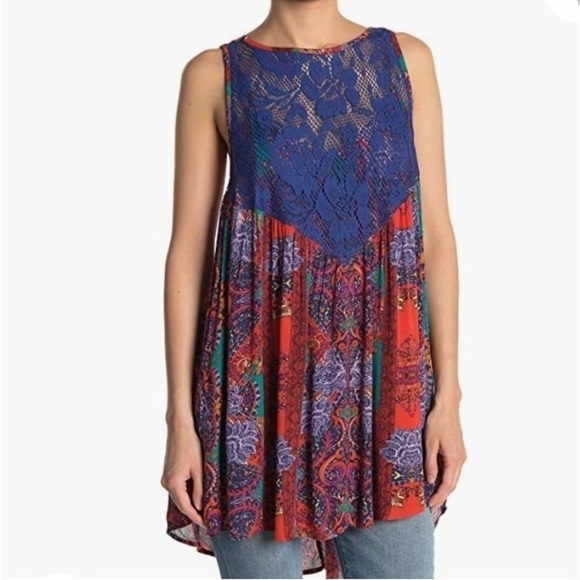 Free people count me in trapeze tunic‎ top Short Dress - Picture 2 of 13